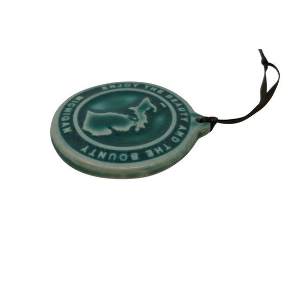 Pewabic Pottery 2015 Michigan Enjoy the Beauty and the Bounty 3” Ornament - Picture 4 of 6